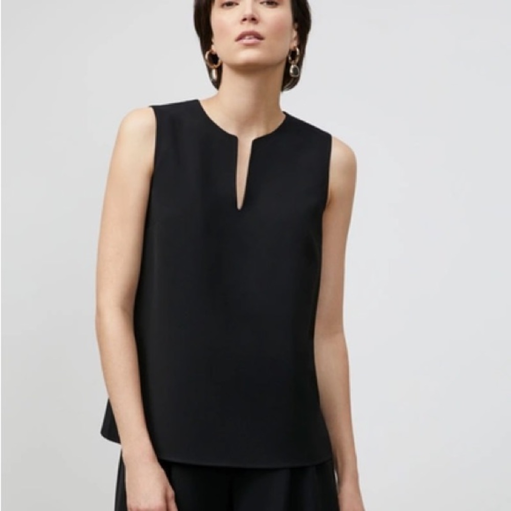 Lafayette 148 New York Black Sleeveless Tank Top size large